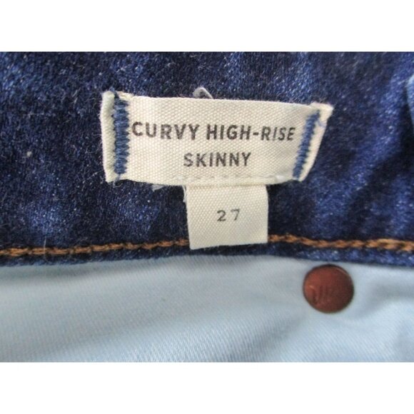 MADEWELL Curvy Fit Blue Stretch Denim High-Rise 5-Pockets Skinny Jeans Sz 27 - Picture 9 of 9